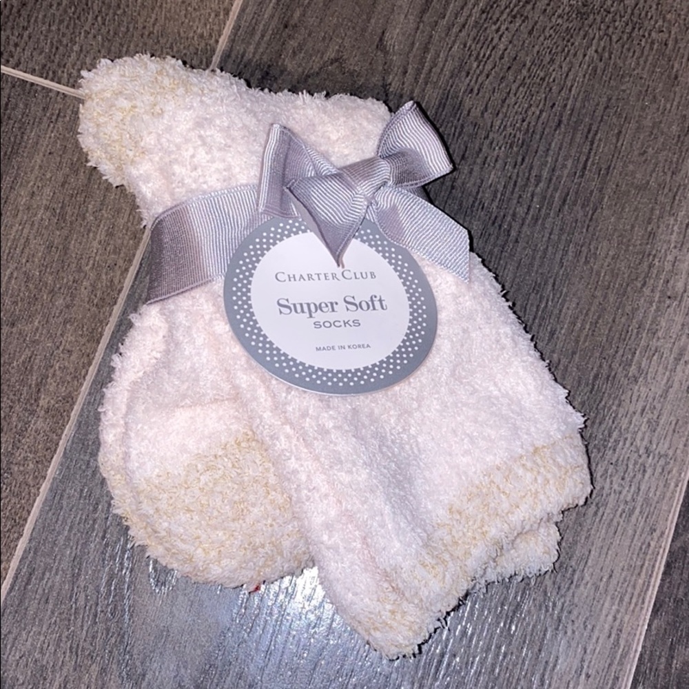 NWT Fuzzy Socks in Cream